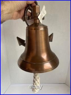 Vintage Brass Anchor Bell 9x 7x 7 Navy Nautical Maritime Marine Sounds GREAT