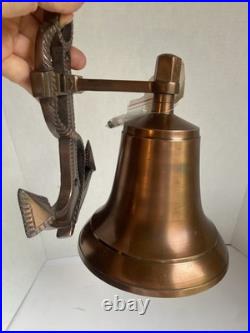 Vintage Brass Anchor Bell 9x 7x 7 Navy Nautical Maritime Marine Sounds GREAT