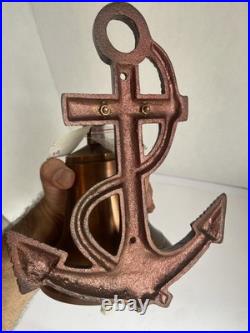 Vintage Brass Anchor Bell 9x 7x 7 Navy Nautical Maritime Marine Sounds GREAT
