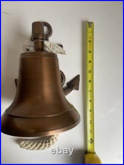 Vintage Brass Anchor Bell 9x 7x 7 Navy Nautical Maritime Marine Sounds GREAT
