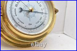 Vintage Brass Barigo Germany Ships Boat Bell Clock & Barometer Nautical Works