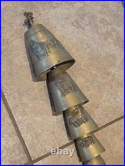 Vintage Brass Bedouin Camel Bells, Graduated Antique 10 bells