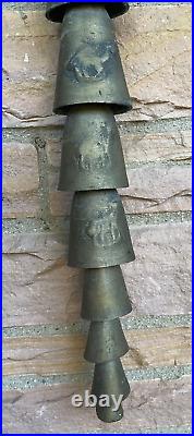 Vintage Brass Bedouin Camel Bells, Graduated in Size 5 to 1 23 long, 10 bell