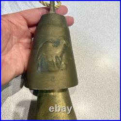 Vintage Brass Bedouin Camel Bells Graduated in Size Antique 17 Inches