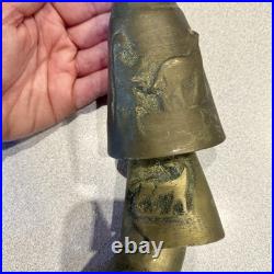 Vintage Brass Bedouin Camel Bells Graduated in Size Antique 17 Inches