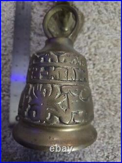 Vintage Brass Bell Inscribed Vocem-Meam-A Ovime-Tangit 4 1/4 Diameter