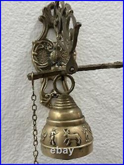Vintage Brass Bell Monastery Wall Hanging Church Religious Knocker Religion