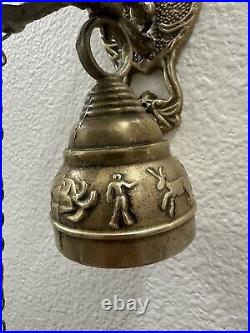 Vintage Brass Bell Monastery Wall Hanging Church Religious Knocker Religion