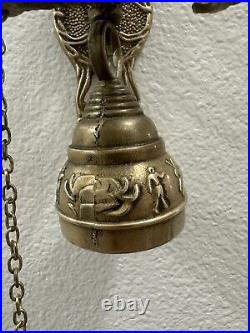Vintage Brass Bell Monastery Wall Hanging Church Religious Knocker Religion