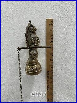 Vintage Brass Bell Monastery Wall Hanging Church Religious Knocker Religion