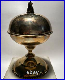 Vintage Brass Bell Ornate Hotel Working Desk Bell Rare Enclosed Bell