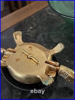 Vintage Brass Bell Round Hotel Desk Counter BELL Hop Ornate Reception