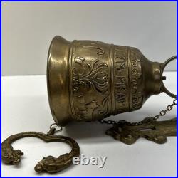 Vintage Brass Bell Whoever Touches Me Hears My Voice Latin From Europe VGC
