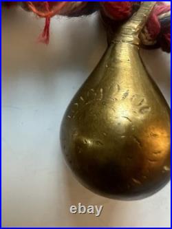 Vintage Brass Bells of Sarna India On Twisted Rope Set Of 10 Bells. 36 Long