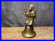 Vintage Brass/Bronze Hand Bell Kneeling Figure Prayer Spiritual Antique Unique