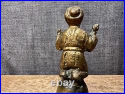 Vintage Brass/Bronze Hand Bell Kneeling Figure Prayer Spiritual Antique Unique