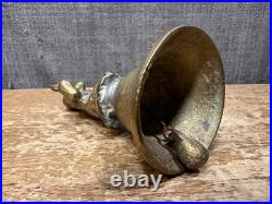 Vintage Brass/Bronze Hand Bell Kneeling Figure Prayer Spiritual Antique Unique