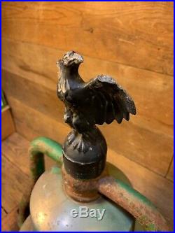 Vintage Brass Bronze Ship Bell With Yoke Boat Clapper Cast Iron Eagle US Navy
