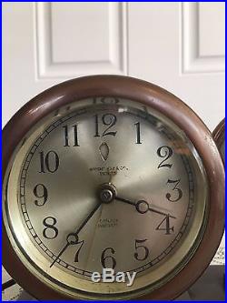 Vintage-Brass Chelsea Ships Bell Clock & Barometer withThermometer Set with Advert