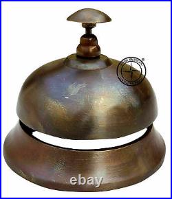 Vintage Brass Counter Bell Service Bell Ship Desk Bell Call Bell, Antique Finish
