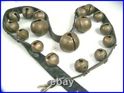 Vintage Brass Crotal Horse Sleigh Bells 17 Bells Large no. 7-14 Bill Schall