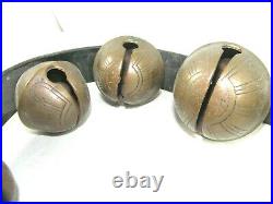 Vintage Brass Crotal Horse Sleigh Bells 17 Bells Large no. 7-14 Bill Schall