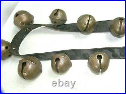 Vintage Brass Crotal Horse Sleigh Bells 17 Bells Large no. 7-14 Bill Schall