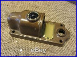 Vintage Brass Door Bell Lighted Cover w Colored Glass Lens Antique 8645