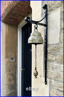 Vintage Brass Door Bell Pub Wall School Ornate