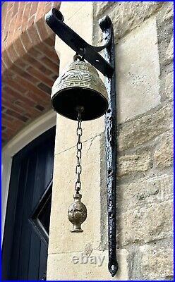 Vintage Brass Door Bell Pub Wall School Ornate