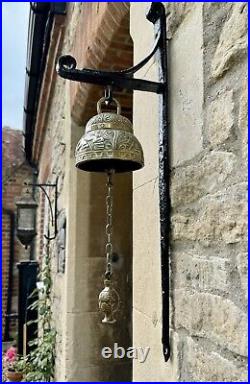 Vintage Brass Door Bell Pub Wall School Ornate