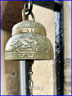 Vintage Brass Door Bell Pub Wall School Ornate