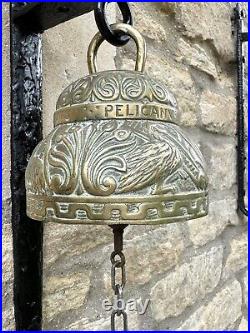 Vintage Brass Door Bell Pub Wall School Ornate