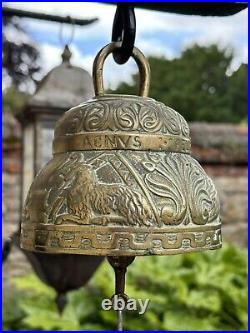 Vintage Brass Door Bell Pub Wall School Ornate