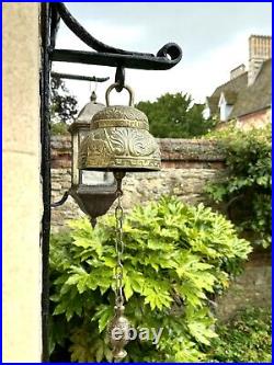 Vintage Brass Door Bell Pub Wall School Ornate