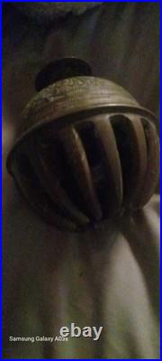 Vintage Brass Elephant Claw Bell Red Enameled Design India Antique 2 Tall Chime