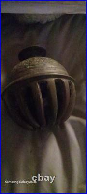 Vintage Brass Elephant Claw Bell Red Enameled Design India Antique 2 Tall Chime