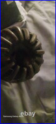 Vintage Brass Elephant Claw Bell Red Enameled Design India Antique 2 Tall Chime