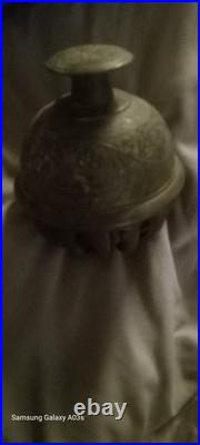 Vintage Brass Elephant Claw Bell Red Enameled Design India Antique 2 Tall Chime