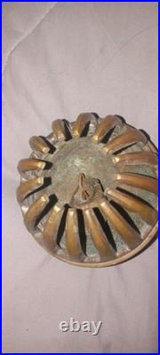 Vintage Brass Elephant Claw Bell Red Enameled Design India Antique 2 Tall Chime