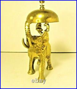 Vintage Brass Elephant Desk Concierge Bell