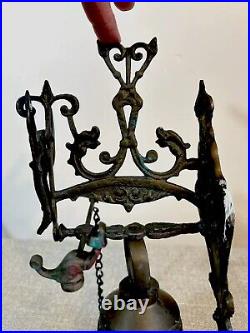 Vintage Brass Hanging Monastery Wall Mount Porch Bell
