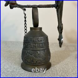 Vintage Brass Hanging Monastery Wall Mount Porch Bell