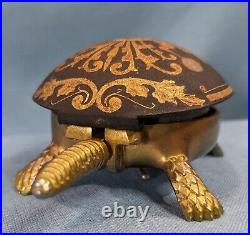 Vintage Brass Hotel Turtle Bell Damasquinado Boj Eibar Spain Working