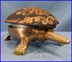 Vintage Brass Hotel Turtle Bell Damasquinado Boj Eibar Spain Working