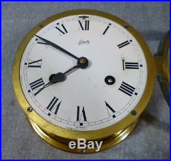 Vintage Brass Maritime German Made Ships Bell Clock by Schatz