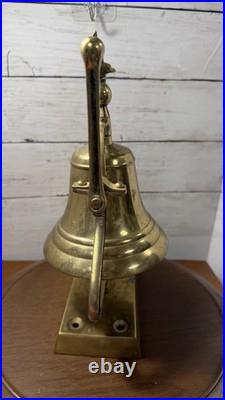 Vintage Brass Nautical Ship Bell /school Bell Eagle On Top Attached Wall Mount
