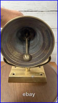 Vintage Brass Nautical Ship Bell /school Bell Eagle On Top Attached Wall Mount