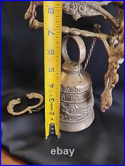 Vintage Brass Ornate Door Knocker & Bell With Vocem-Meam Audi Qui-Me-Tangit
