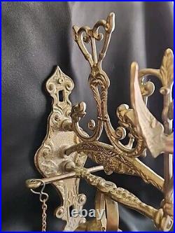 Vintage Brass Ornate Door Knocker & Bell With Vocem-Meam Audi Qui-Me-Tangit